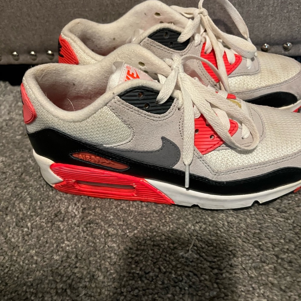 Nike Air Max Sneakers in Red, Black, and White